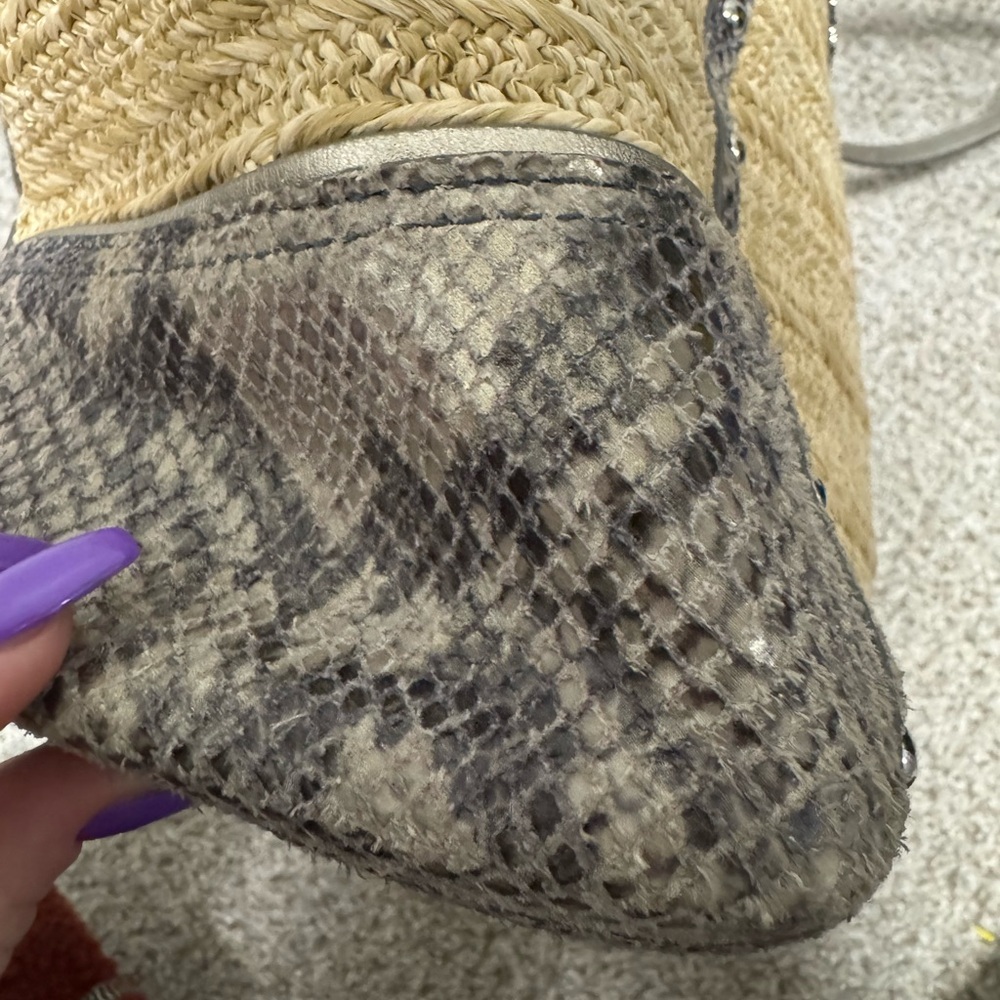 Coach Alexandra Python Straw Purse - image 7